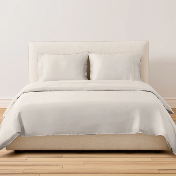 Buffy Breeze Eucalyptus Duvet Cover Queen Size Light Gray 88" x 96" Soft Comfort - Picture 8 of 8